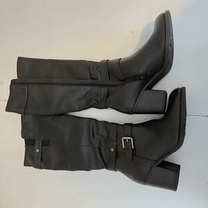 Naturalizer Black Heeled Boots with Buckle Details